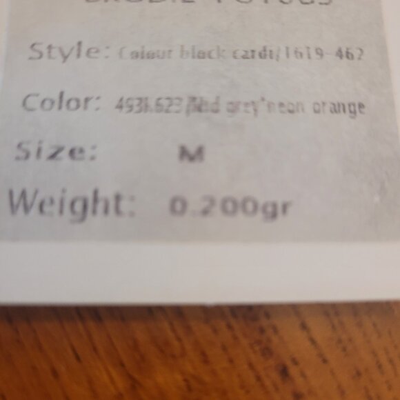 NWT BRODIE Fine Cashmere Women's Color Block Cardi Grey/Neon Orange Size M - Picture 6 of 6